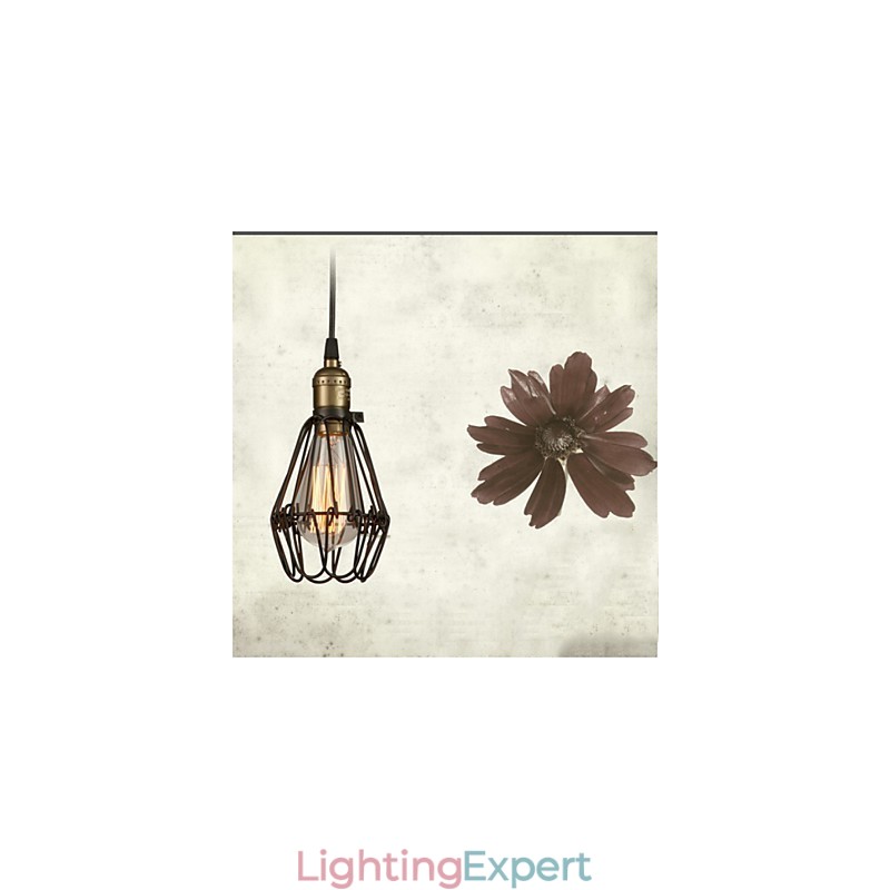 Pendant Lights Vintage American country style restoring ancient ways wrought iron small cage droplight