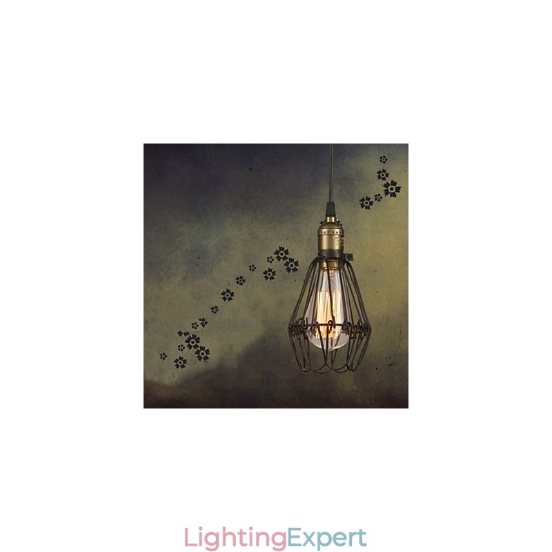 Pendant Lights Vintage American country style restoring ancient ways wrought iron small cage droplight