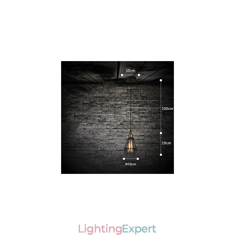 Pendant Lights Vintage American country style restoring ancient ways wrought iron small cage droplight