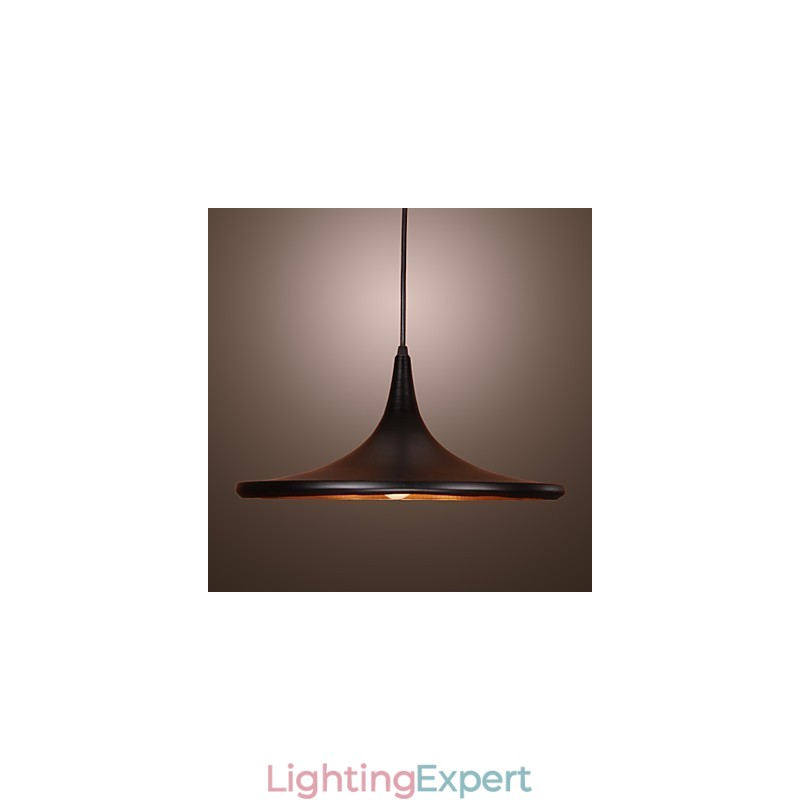 Comtemporary Aluminum Pendant Light with Black Shade