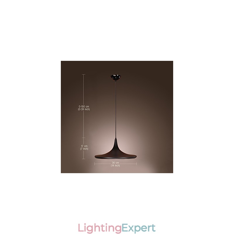 Comtemporary Aluminum Pendant Light with Black Shade