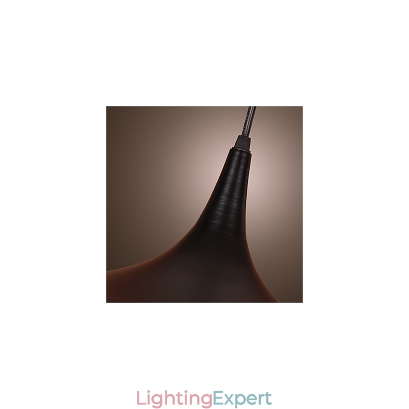 Comtemporary Aluminum Pendant Light with Black Shade