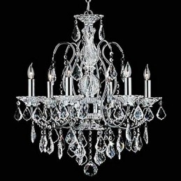 Traditional Classic Crystal Chrome Metal Chandelier