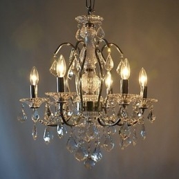 Traditional Classic Crystal Chrome Metal Chandelier