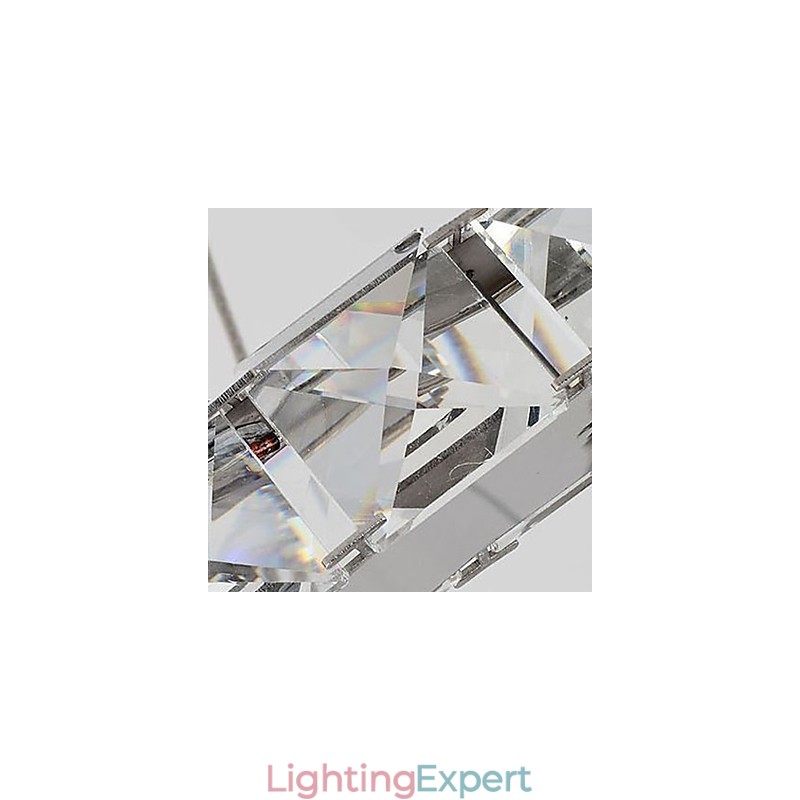 Modern Contemporary Crystal Electroplated Metal Chandelier