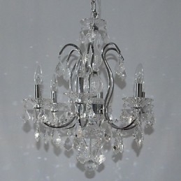 Traditional Classic Crystal Chrome Metal Chandelier