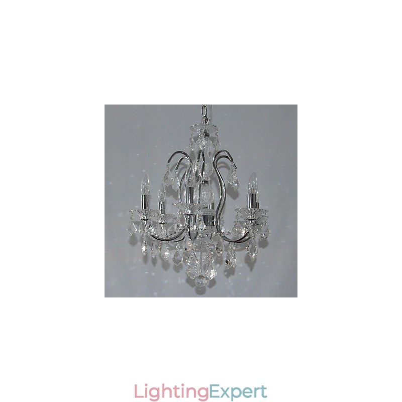 Traditional Classic Crystal Chrome Metal Chandelier