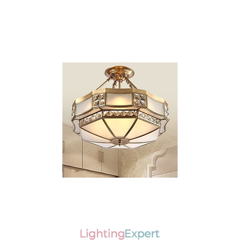 Traditional Classic Rustic Lodge Brass Metal Pendant Light