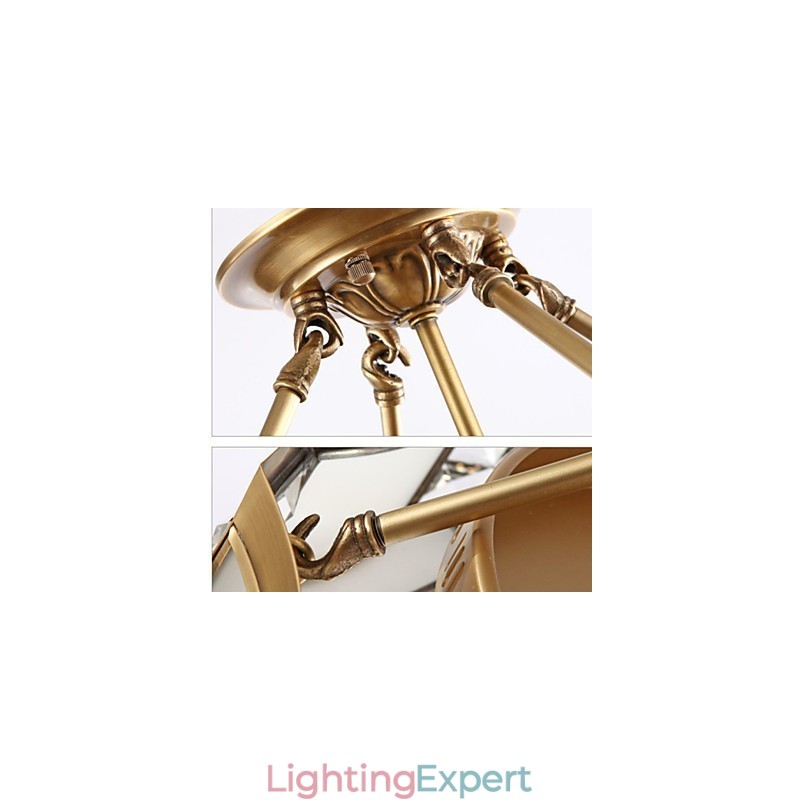 Traditional Classic Rustic Lodge Brass Metal Pendant Light