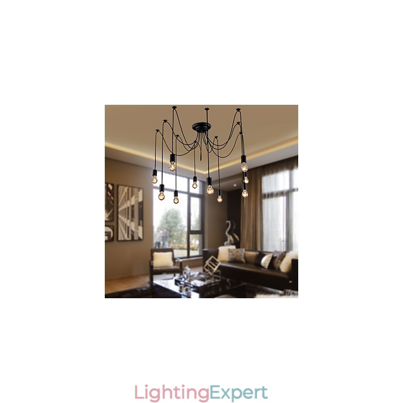 Chandelier Vintage Design Bulbs Included Living 10 Lights Pendant Light