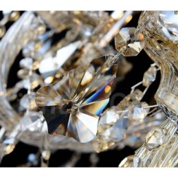 Retro Cognac Color K9 Crystal Modern Chandelier with 8 Lights