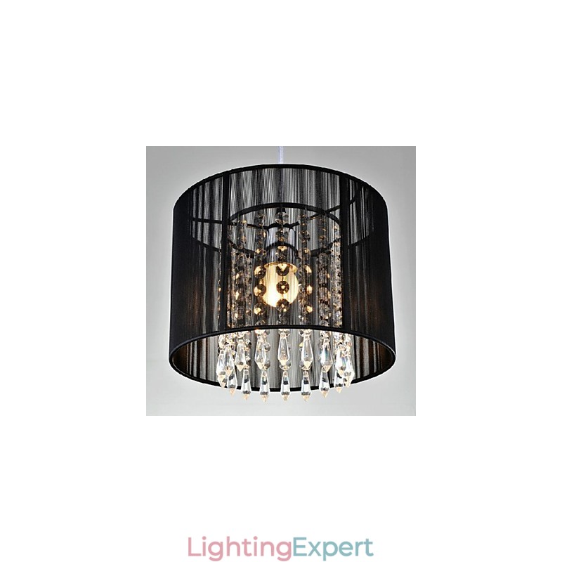 Modern Contemporary Crystal Chrome Metal Pendant Light