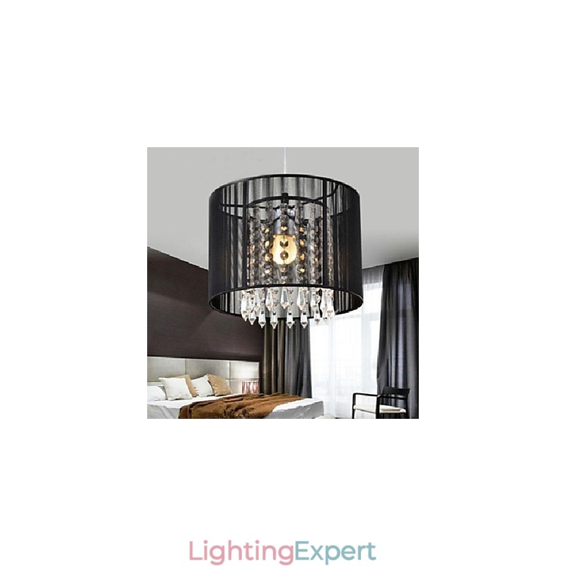 Modern Contemporary Crystal Chrome Metal Pendant Light