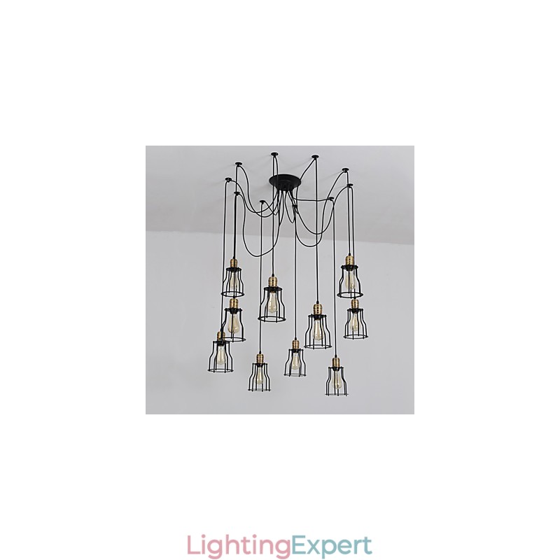Vintage Edison Multiple Ajustable DIY Ceiling Lamp Light Pendant Lighting Chandelier Modern Chic Industrial Dining