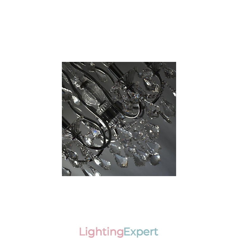 Traditional Classic Crystal Chrome Metal Chandelier