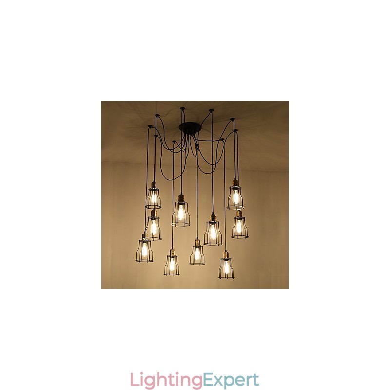 Vintage Edison Multiple Ajustable DIY Ceiling Lamp Light Pendant Lighting Chandelier Modern Chic Industrial Dining