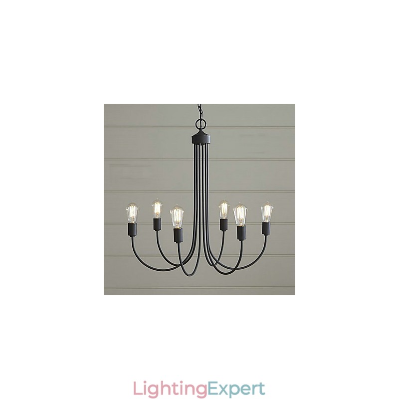 Country Painting Metal Chandelier