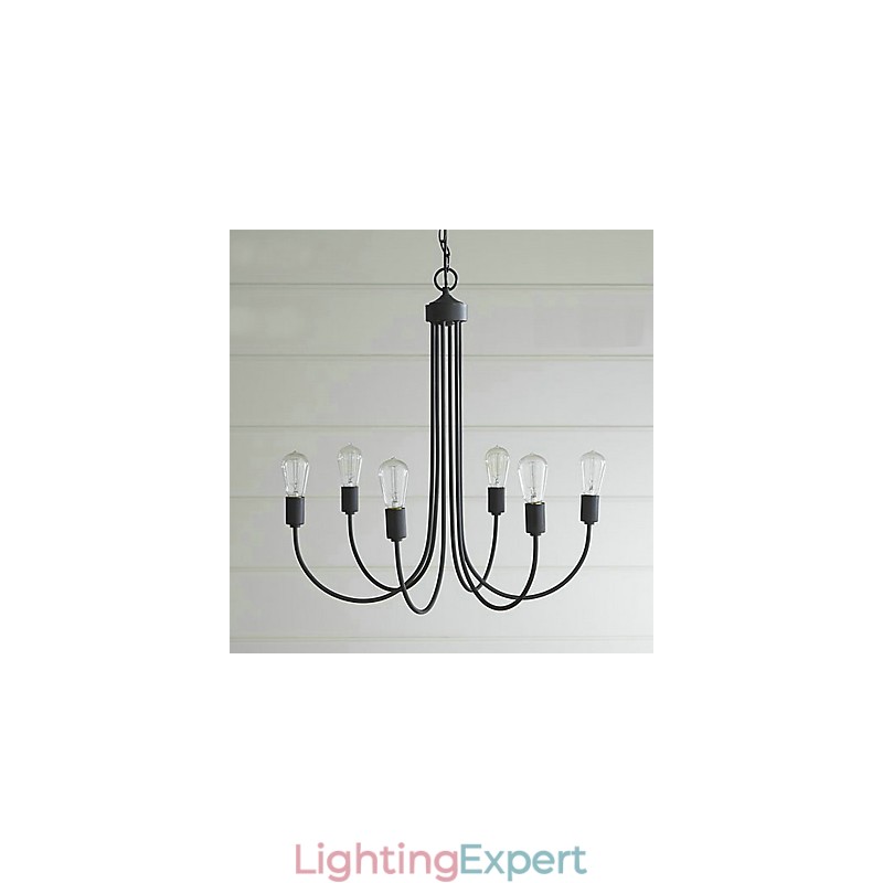 Country Painting Metal Chandelier