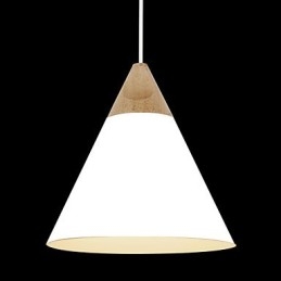 Mini Artistic Cone Pendant Lamp 1 Light Mordern Simplicity Finish Black White Dusty Blue Aluminum & Wooden Droplight