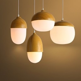 Nordic Contracted Mushroom Creative Nuts Single Head Glass Chandelier Lamp Light