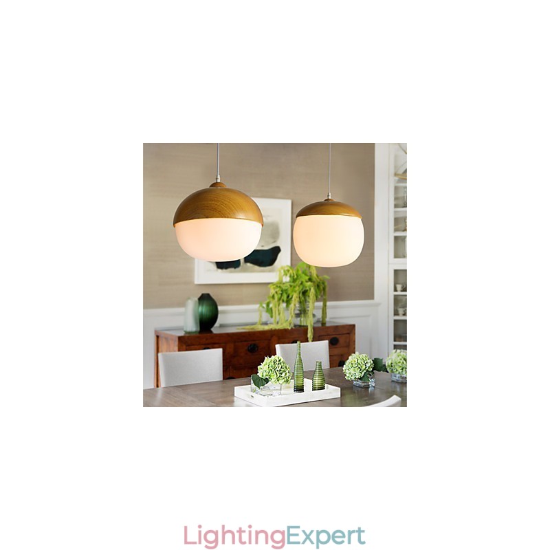Nordic Contracted Mushroom Creative Nuts Single Head Glass Chandelier Lamp Light