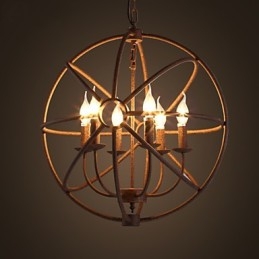 Sitting Lights Nordic Country Wrought Iron American Retro Candle Chandelier The Black Chandelier