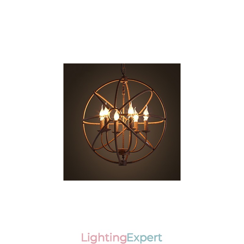 Sitting Lights Nordic Country Wrought Iron American Retro Candle Chandelier The Black Chandelier