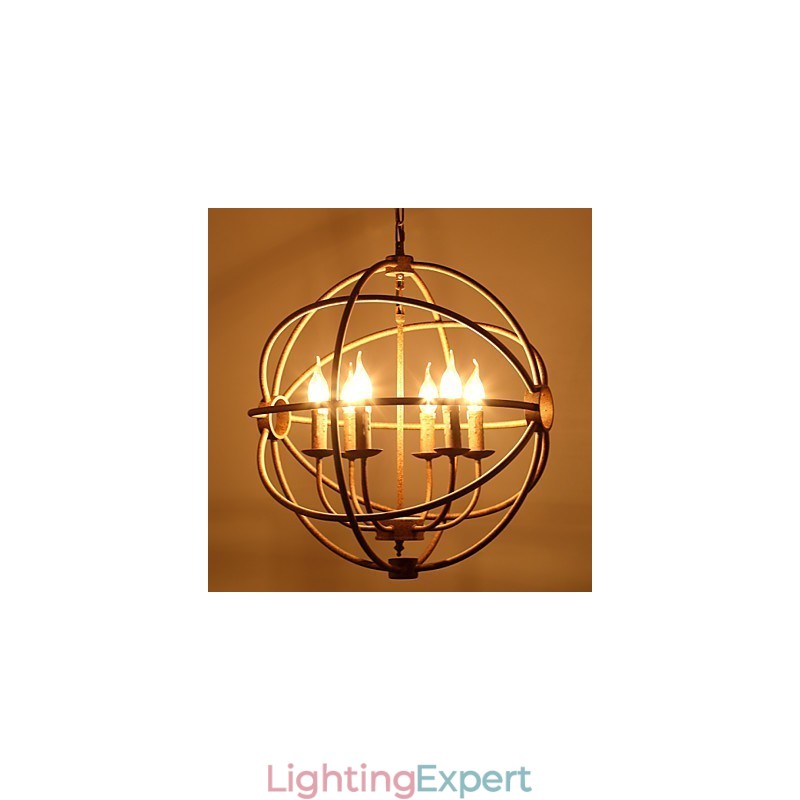 Sitting Lights Nordic Country Wrought Iron American Retro Candle Chandelier The Black Chandelier