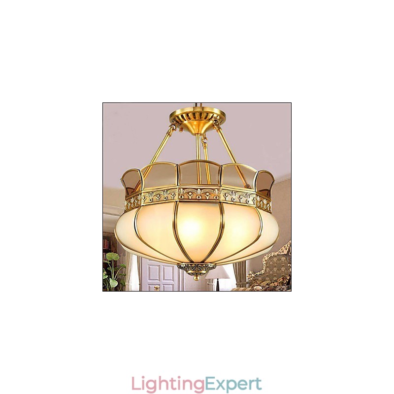 The Classical Copper Semi Ceiling lamp Copper Porch