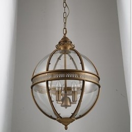 Iron Bronze Chandelier Lamp Glass