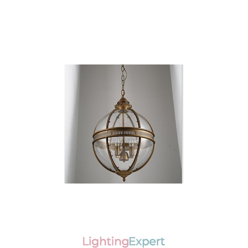 Iron Bronze Chandelier Lamp Glass