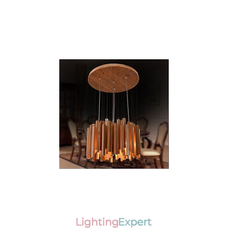 Hotel Engineering Wood Art Line Chandelier