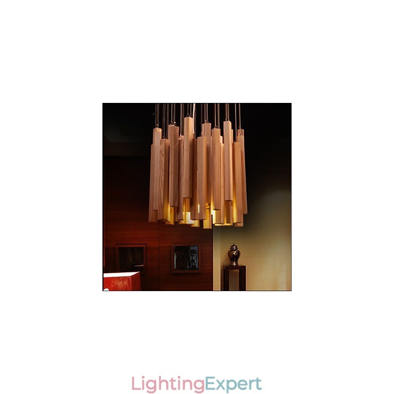 Hotel Engineering Wood Art Line Chandelier
