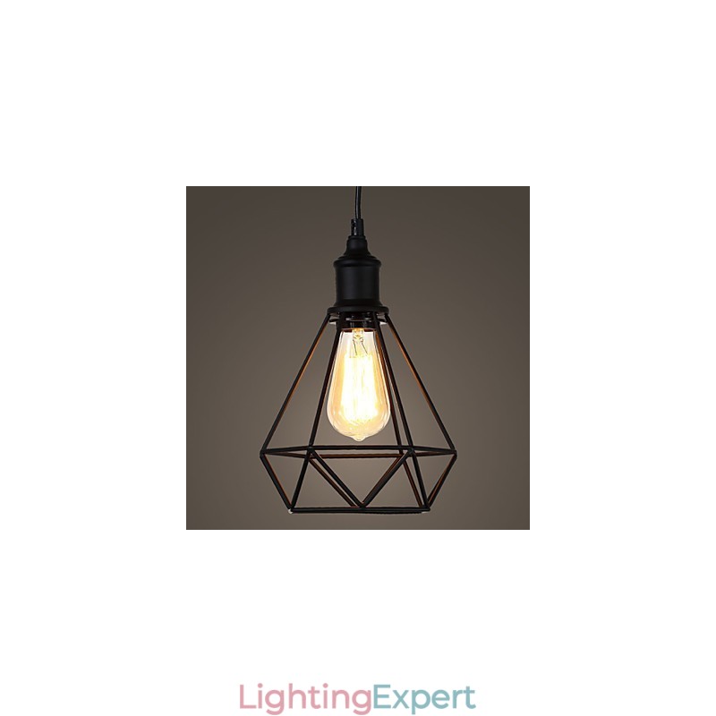 Amercian Small Steel Birdcage Pendant Vintage Retro DIY Drop Light Industrial Lighting Fixture for Home Decorate