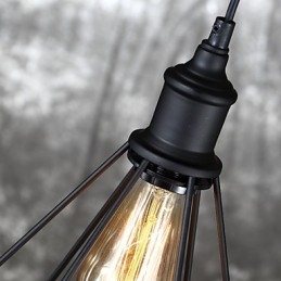 Amercian Small Steel Birdcage Pendant Vintage Retro DIY Drop Light Industrial Lighting Fixture for Home Decorate