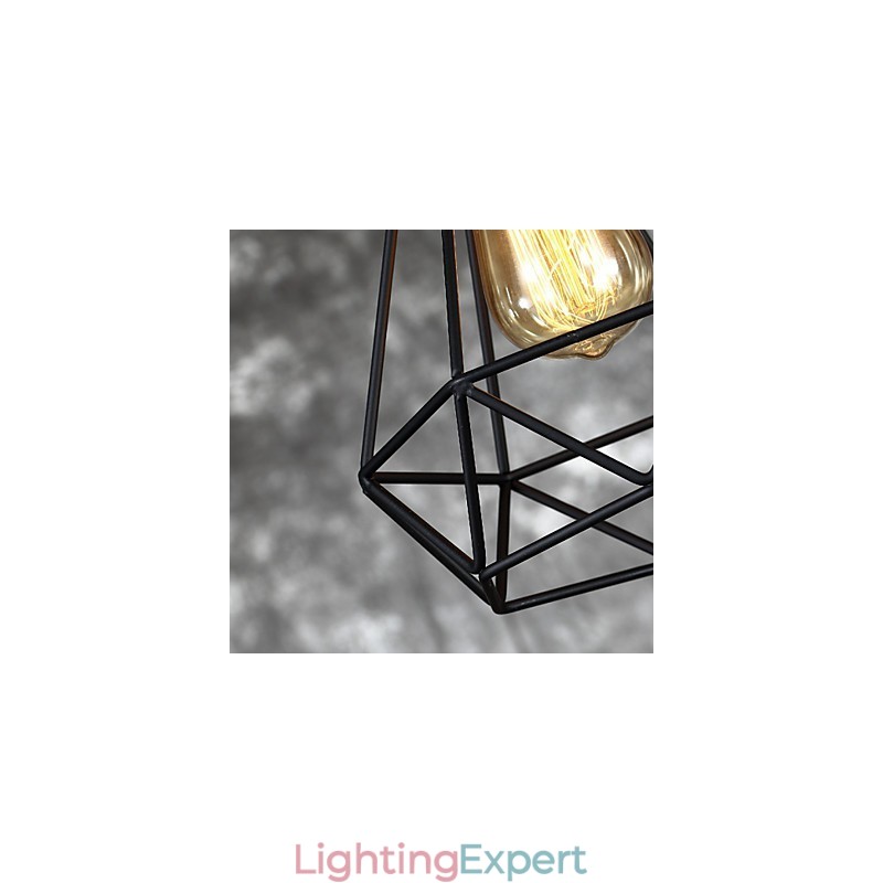 Amercian Small Steel Birdcage Pendant Vintage Retro DIY Drop Light Industrial Lighting Fixture for Home Decorate