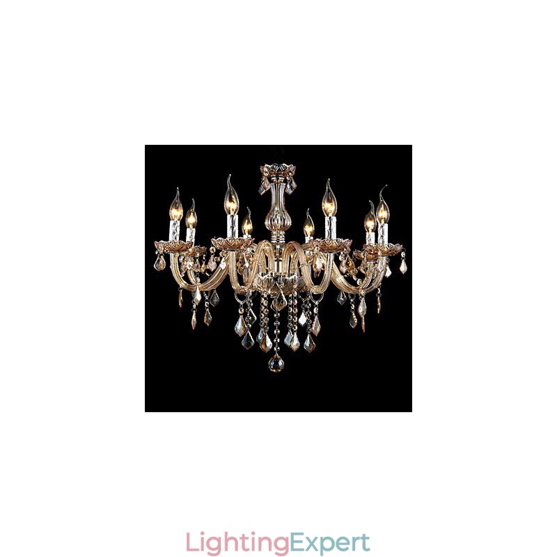 Luxury Crystal Candle Chandelier Amber Crystal