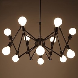 American Loft Black Lights Iron Spider Chandelier With 12 Heads