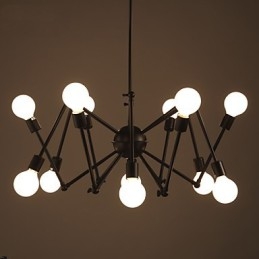 American Loft Black Lights Iron Spider Chandelier With 12 Heads