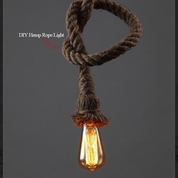 1 Light DIY Art Hemp Rope Light Creative Hemp Rope Droplight