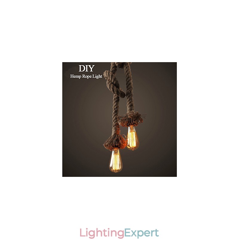 1 Light DIY Art Hemp Rope Light Creative Hemp Rope Droplight
