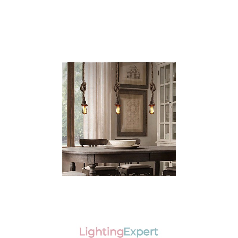 1 Light DIY Art Hemp Rope Light Creative Hemp Rope Droplight