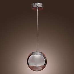 Modern Contemporary Globe Mini Style Chrome Metal Pendant Light