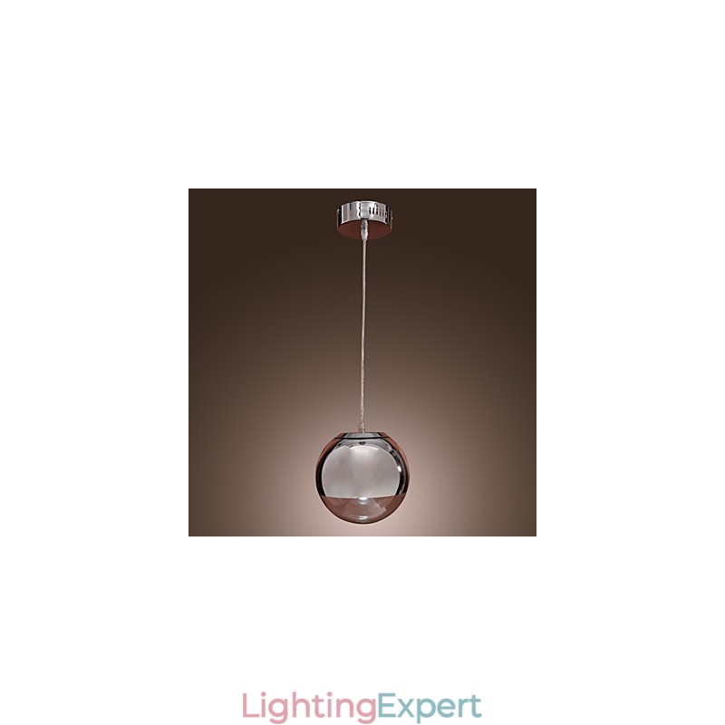 Modern Contemporary Globe Mini Style Chrome Metal Pendant Light