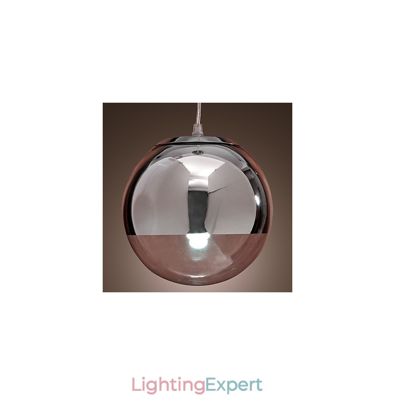 Modern Contemporary Globe Mini Style Chrome Metal Pendant Light