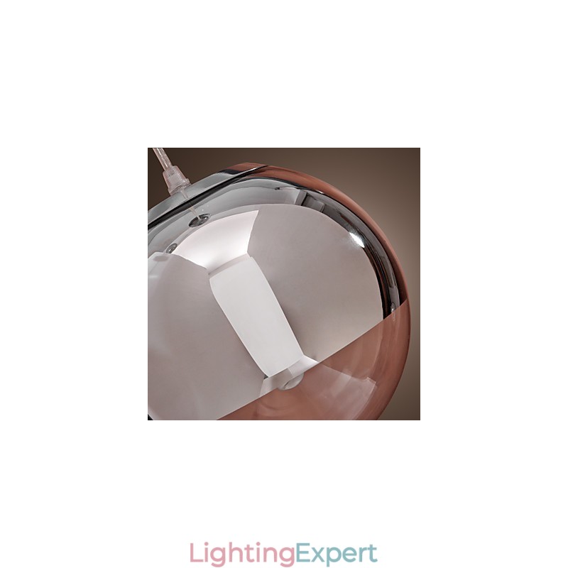 Modern Contemporary Globe Mini Style Chrome Metal Pendant Light