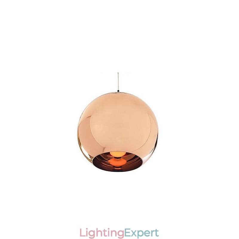 Creative Simple Glass Nordic Retro Electroplating Ball Pendant Lamp Light