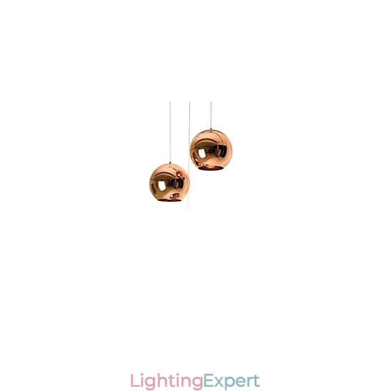 Creative Simple Glass Nordic Retro Electroplating Ball Pendant Lamp Light