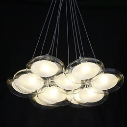 Modern Contemporary Chrome Metal Pendant Light