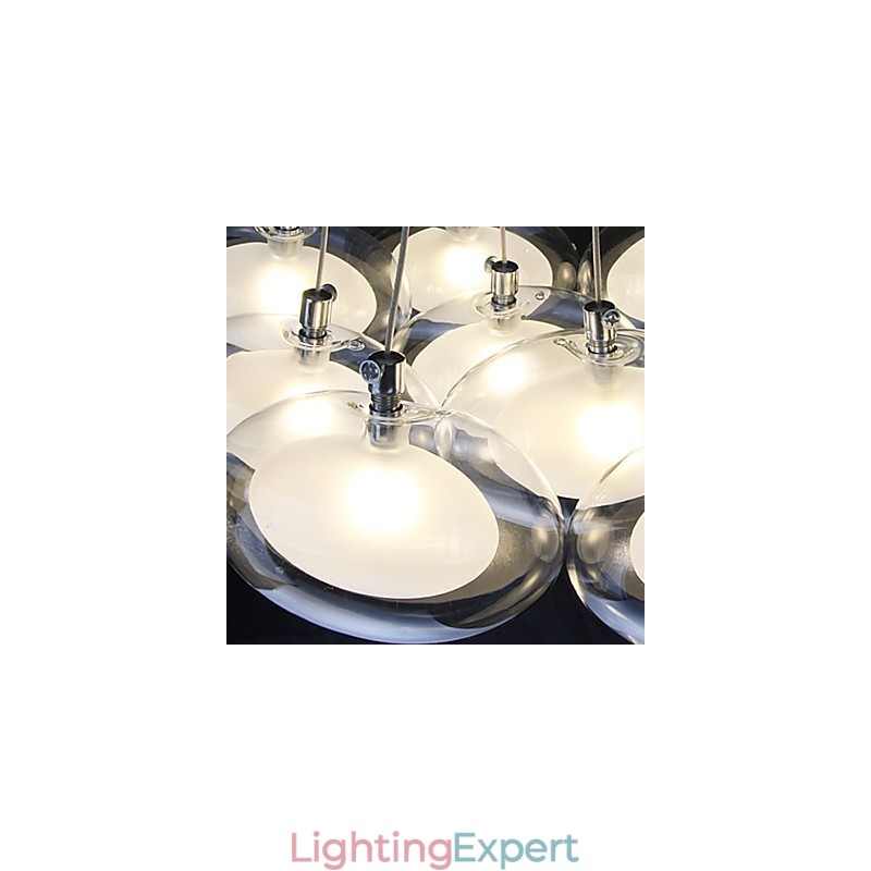 Modern Contemporary Chrome Metal Pendant Light